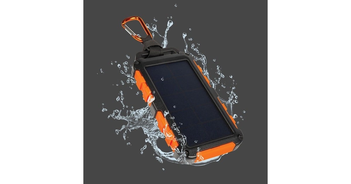 XtormXR104 - Xtreme Solar Powerbank 20W - 10.000 mAh  (Zwart/oranje, Waterproof IPX4)