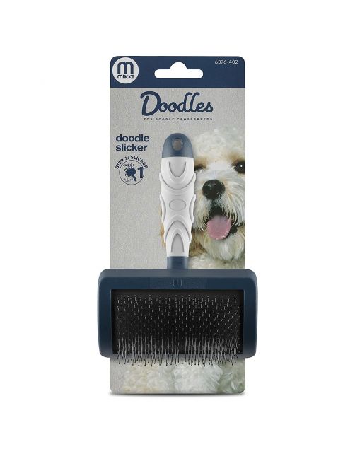 Mikki Doodle Slicker - Hondenvachtborstel - Blauw Grijs