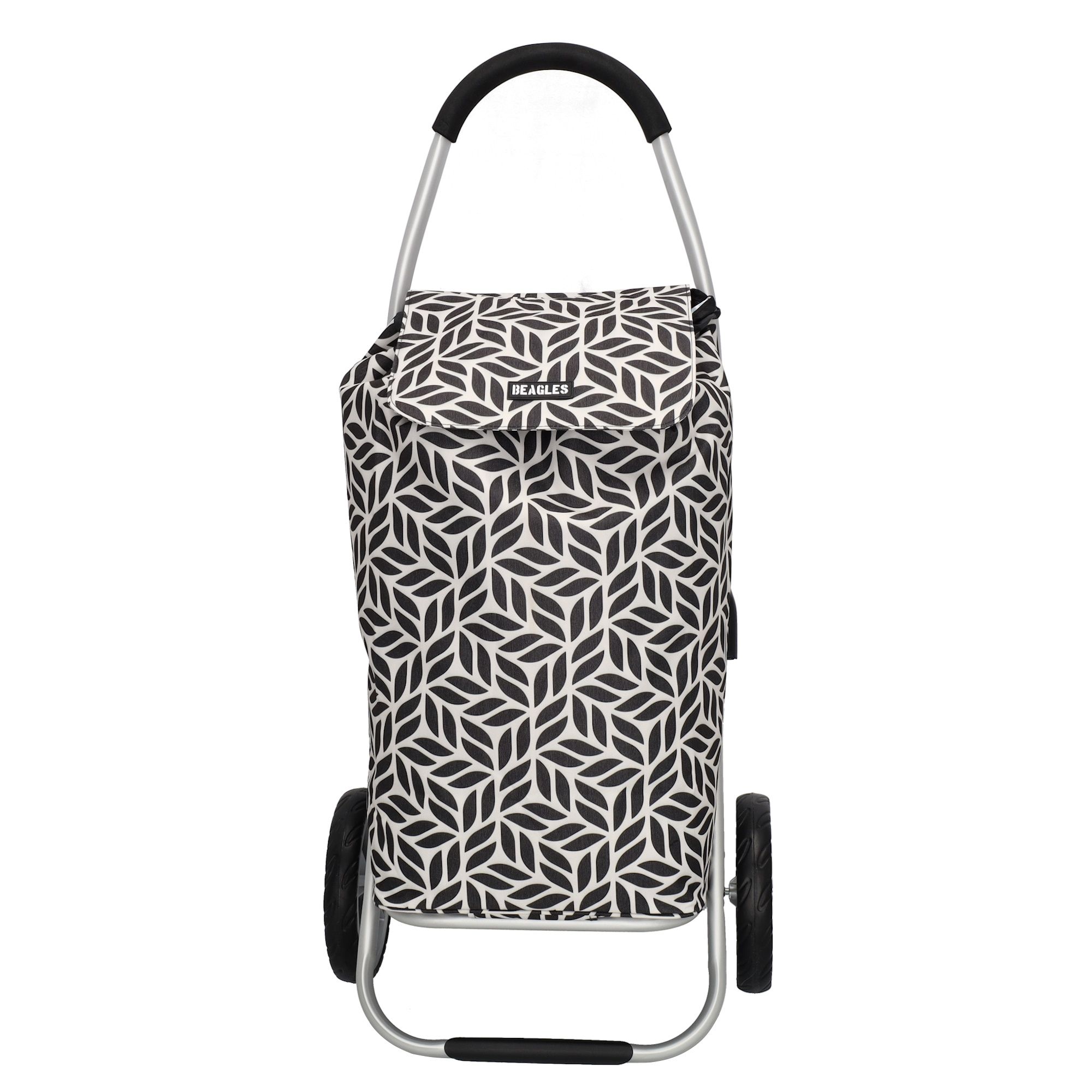 Beagles Alberic Boodschappen Trolley Zwart – Witte Bloem