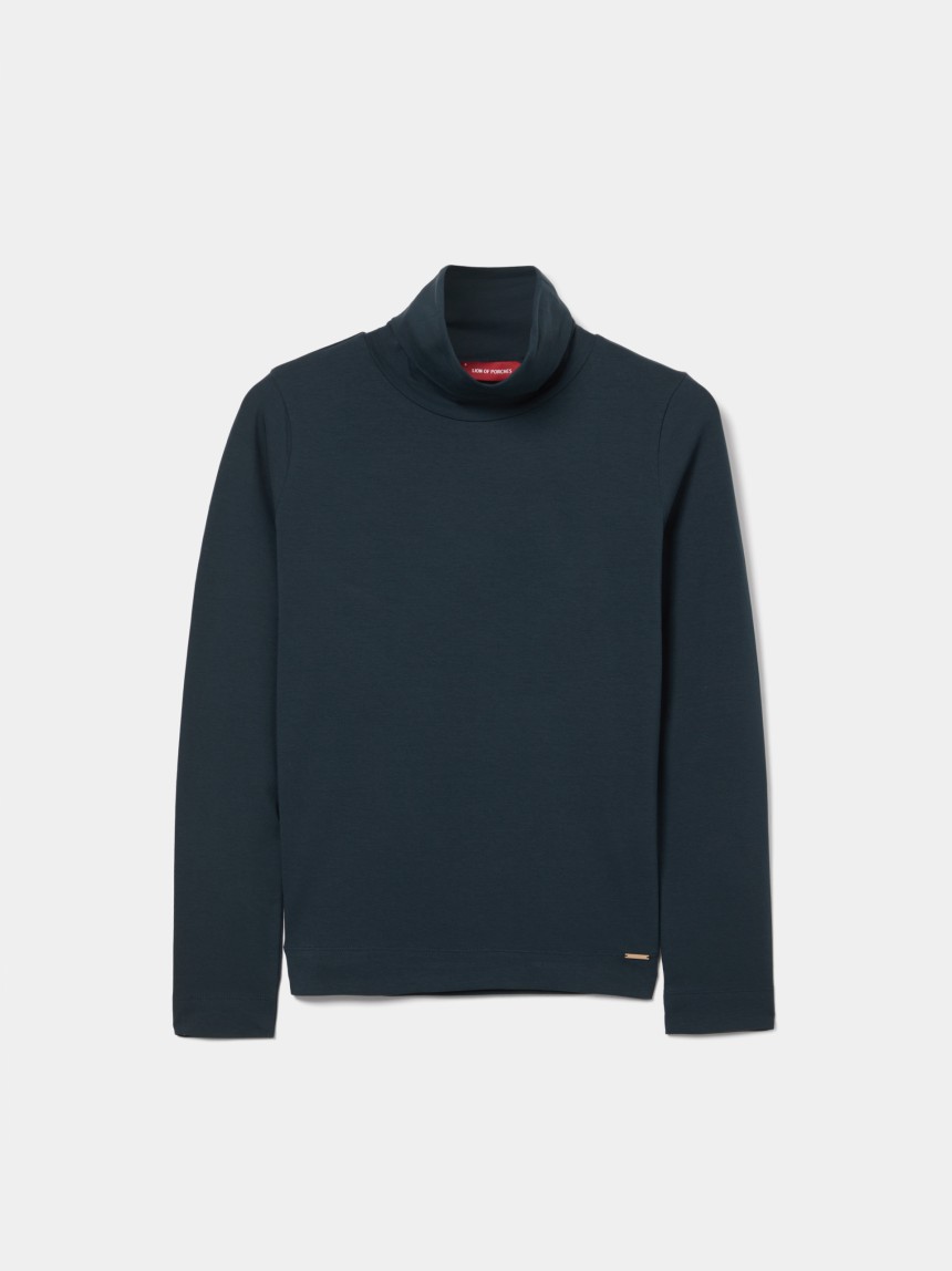 Camisola de gola alta com algodão