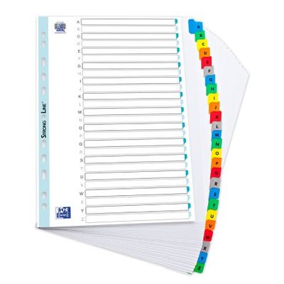 Oxford StrongLine - Intercalaire 26 positions A à Z - A4 Maxi - carte blanche