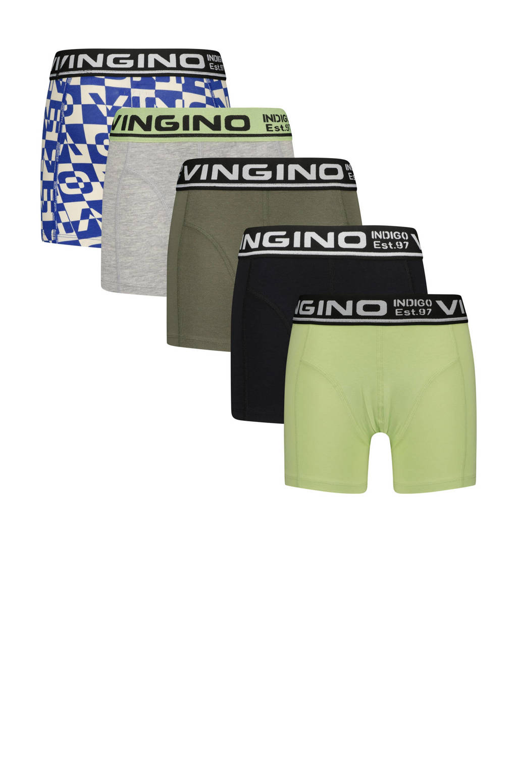boxershort Mix - set van 5 limegroen/multicolor