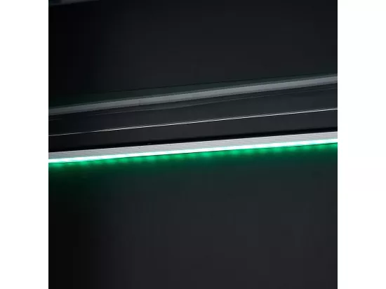 Vitrine avec portes brillantes 3 étagères vitrées en verre éclairées par LED vitrines pour objets de collection armoires à parfum bibliothèques noir