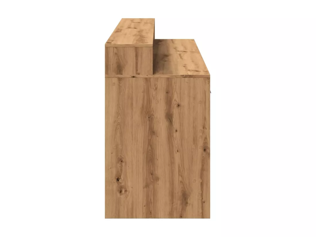Bureau avec lumières LED chêne artisanal bois d'ingénierie