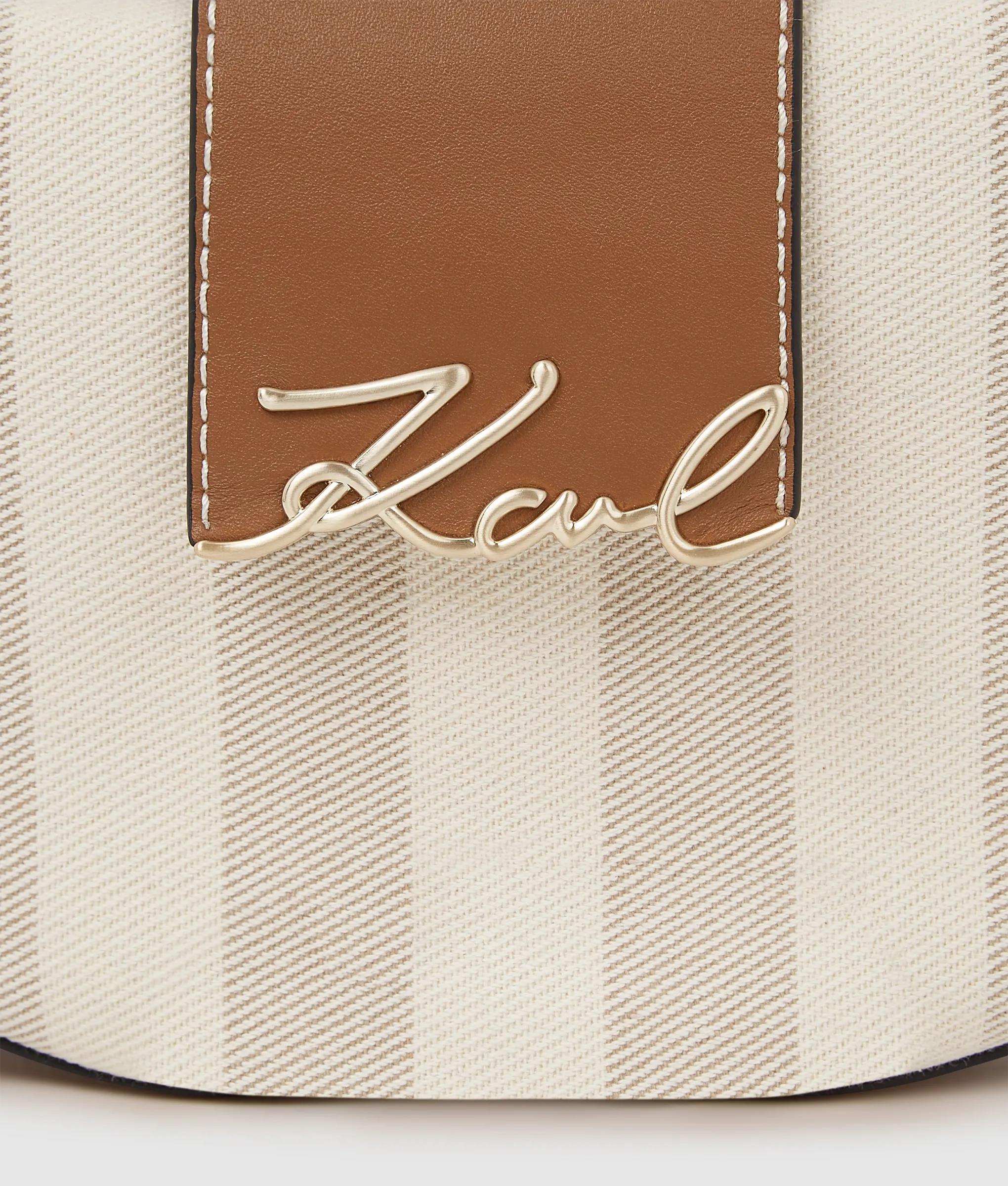 K/Signature gestreepte schoudertas