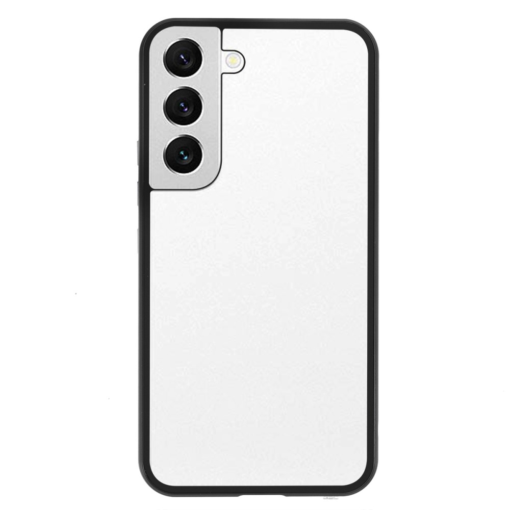 Samsung Galaxy S22 5G Magnetische Alu Schutzhülle mit Panzer Glas Backcover   Displayschutz (Magnet-Technologie) - Schwarz