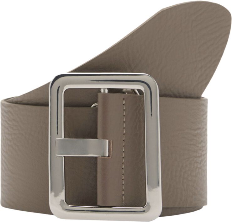 MANGO Wide leather belt Medium brown