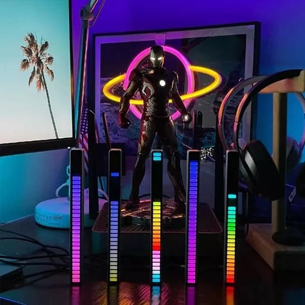 Mini RGB-lys som spiller i takt med musikken
