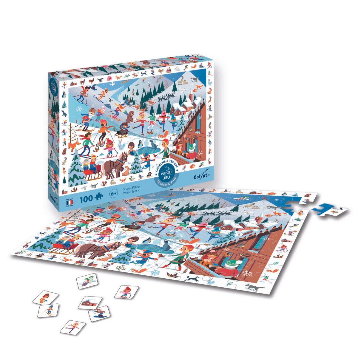 Puzzle 100 pièces cherche et trouve Hiver