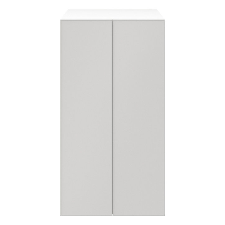 Armoire penderie blanche portes battantes gris clair mat GoodHome Atomia H. 187,5 x L. 100 x P. 60 cm