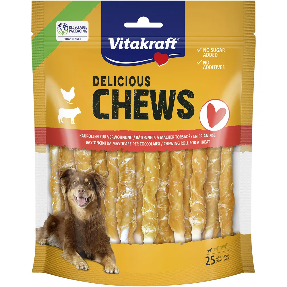 Vitakraft Deli Chews tyggestænger med kylling, S - 300 g.