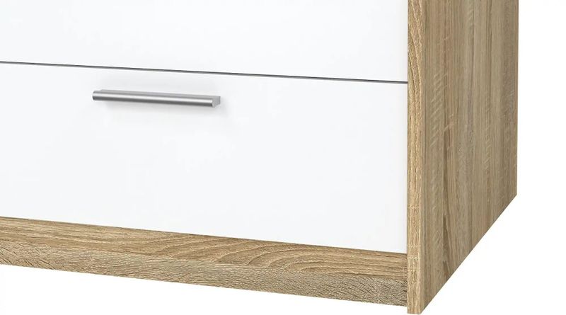 Kledingkast - Eiken - Hoogglans Wit - 121x200x60 cm