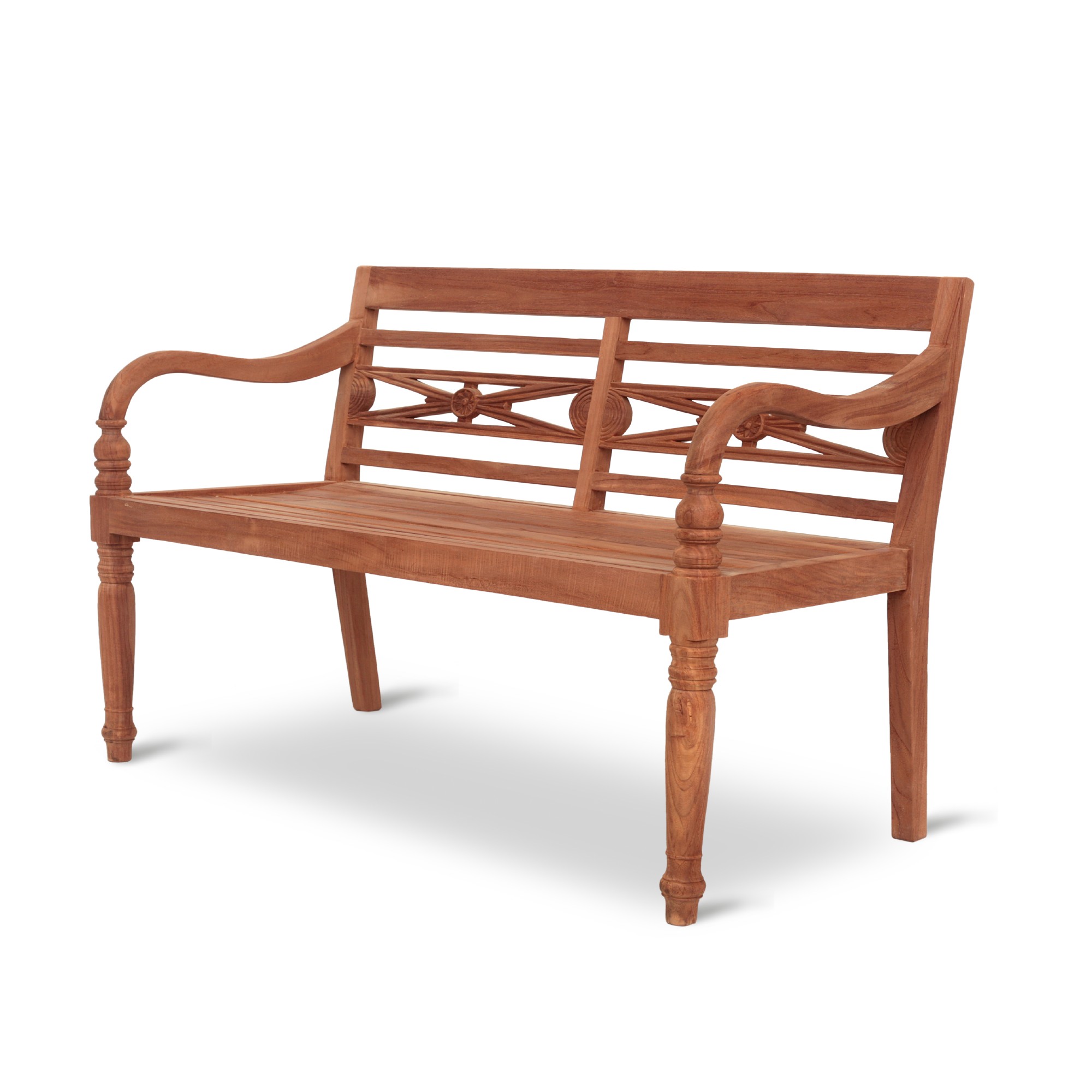 Teakholzbank 'Batavia' 2-Sitzer, natur, B 120 cm, H 85 cm, T 50 cm von fischer's lagerhaus