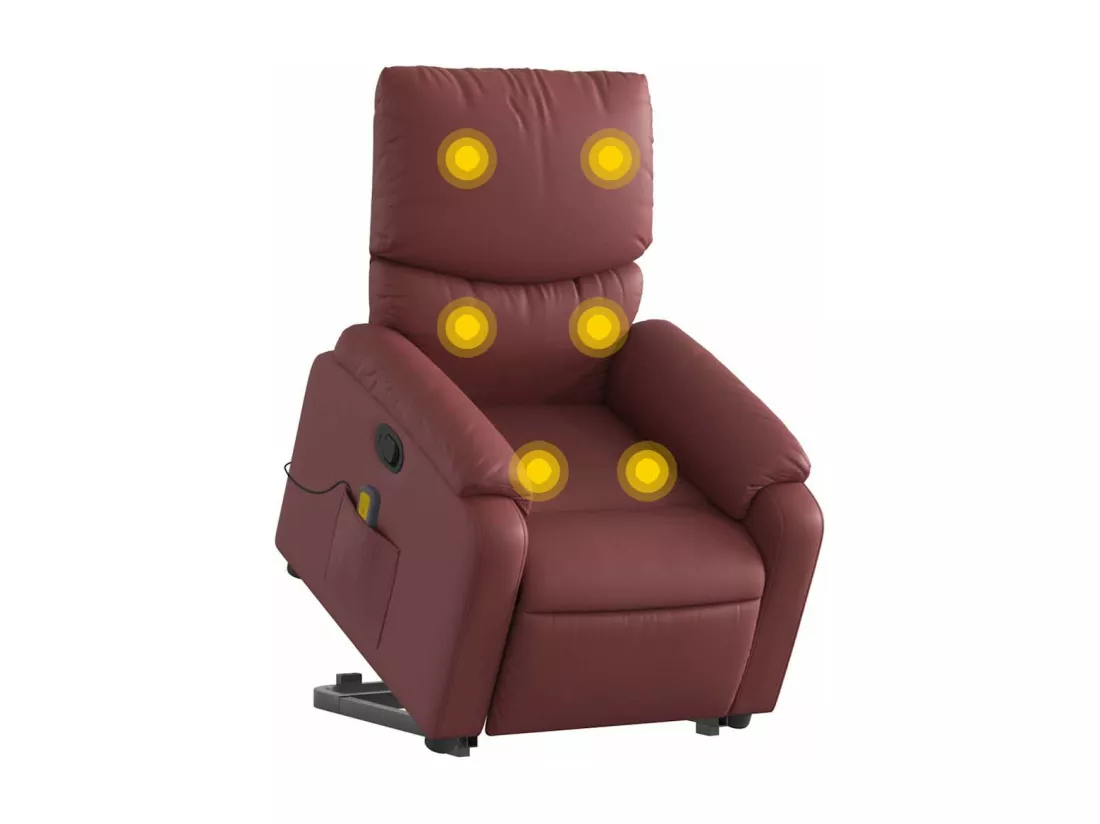 Fauteuil inclinable massant Rouge bordeaux Similicuir
