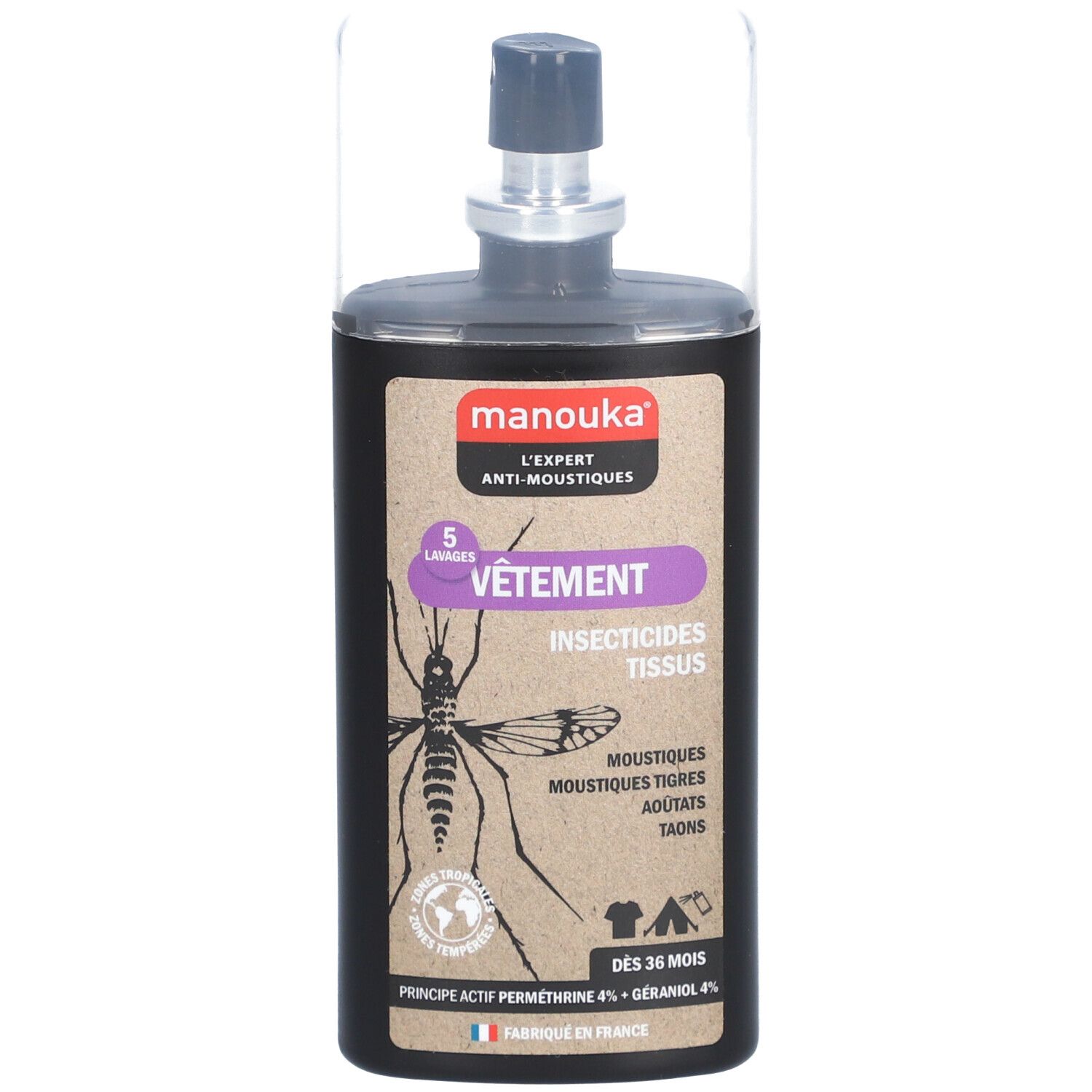 MÜCKENSCHUTZ Spray für Kleidung MANOUKA