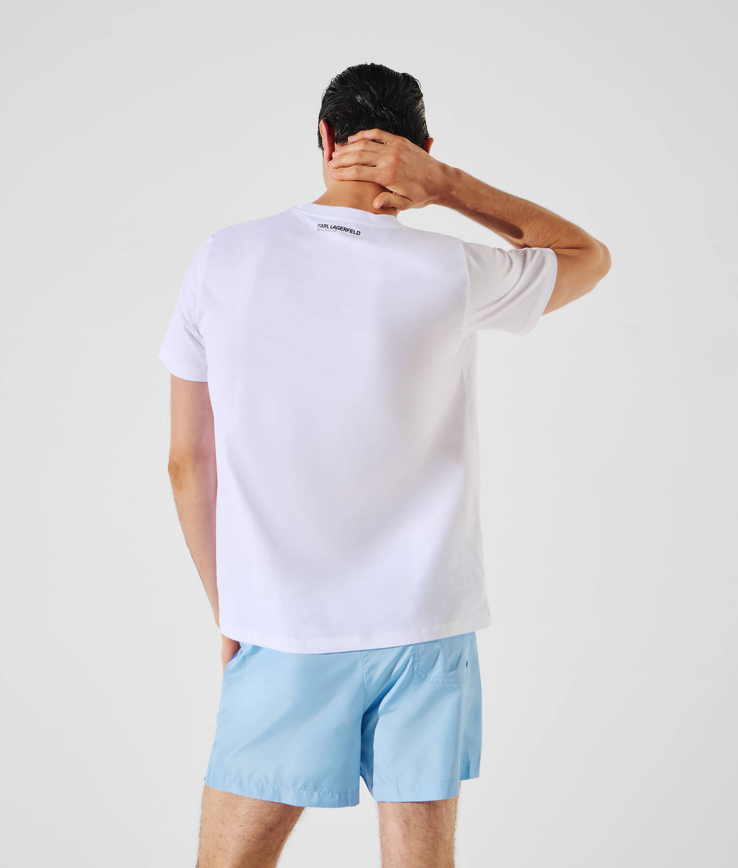 T-SHIRT DE PLAGE AVEC LOGO KARL - Blanc