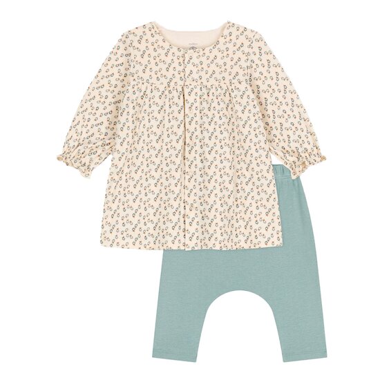Robe en tubique et legging bébé   Blanc avalanche/multico        de               Petit Bateau