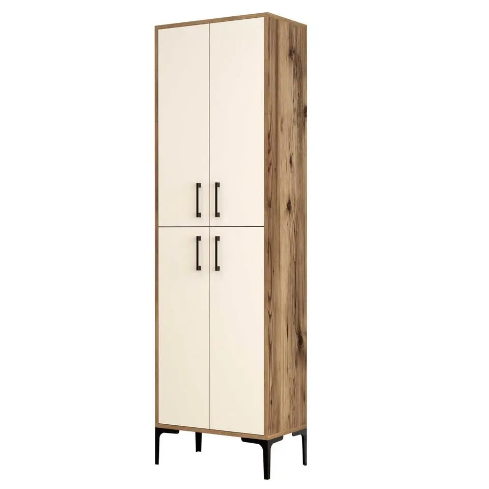 Emob Multifunctionele kast Woody Fashion - 60 x 35 x 200 cm - Walnut Cream