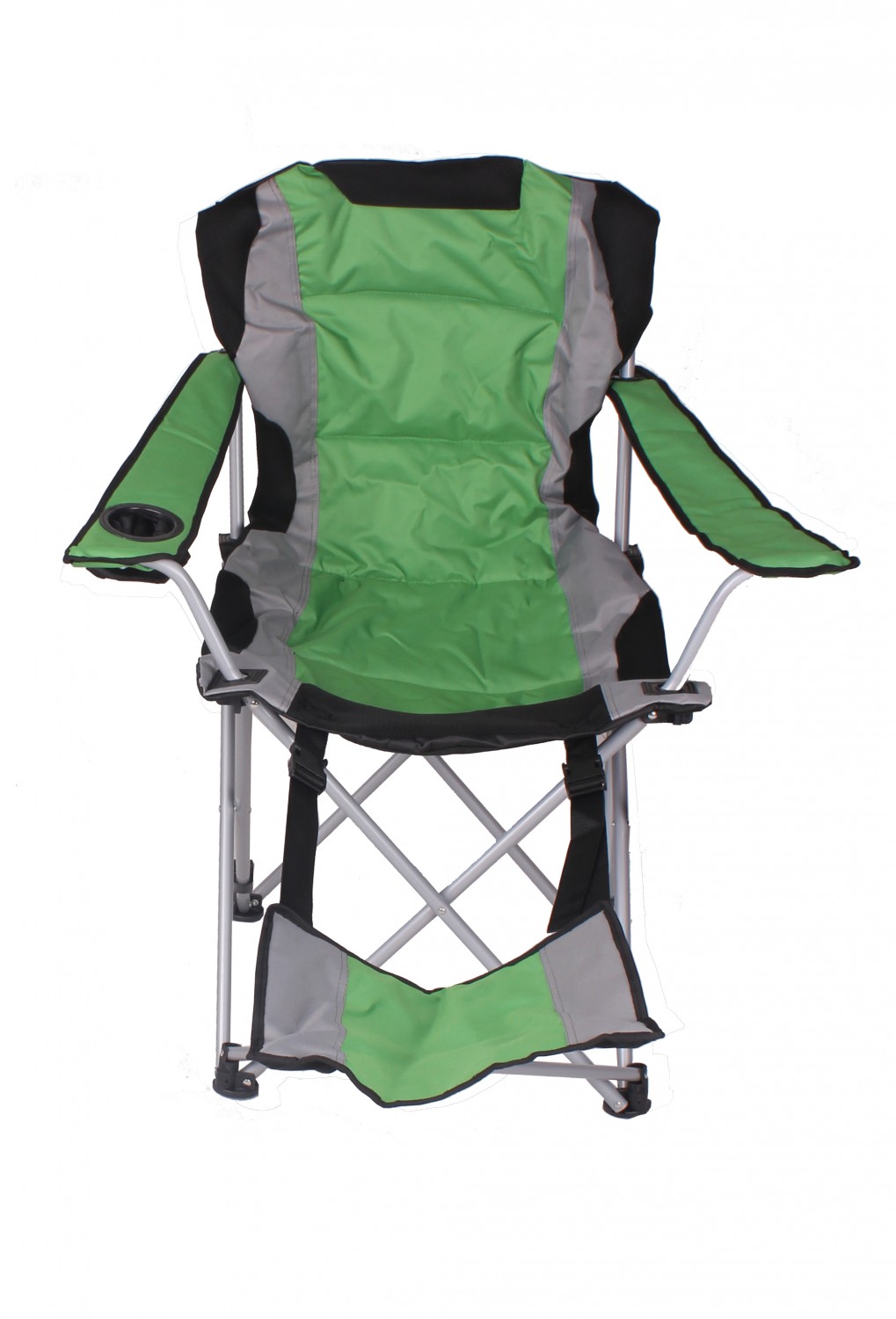 Luxus Campingstuhl mit Fussablage grün