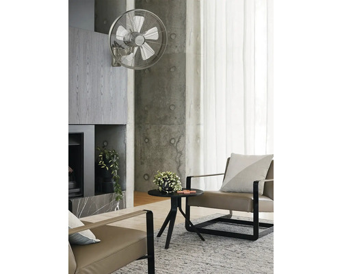 Wandventilator zonder licht 213125EU Ø 46 cm 50 W geborsteld chroom metaal