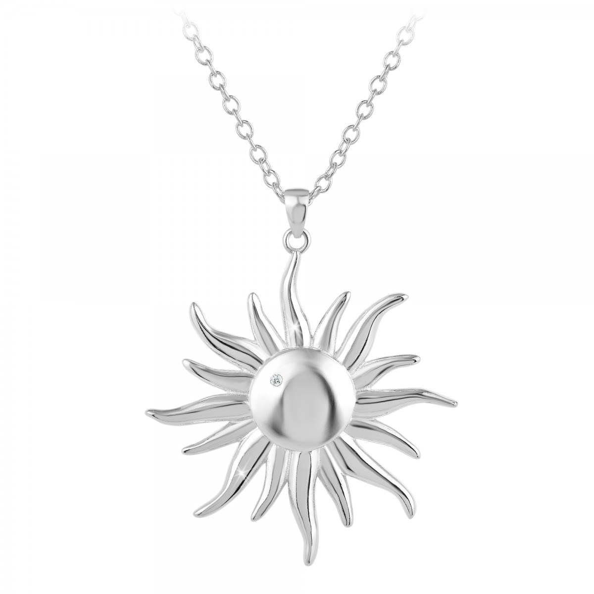 Collier soleil SC Crystal orné d'un véritable diamant blanc