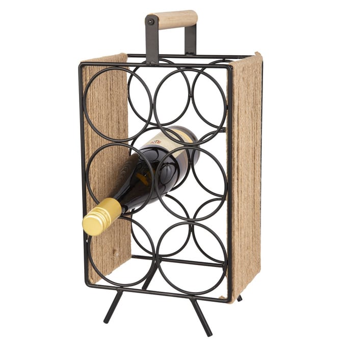 Weinregal für 6 Flaschen - schwarz/braun - ca. 21 x 15 x 43 cm