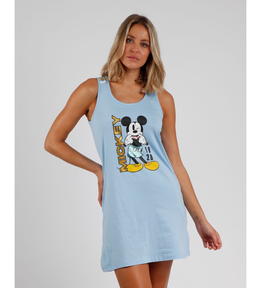 Camisola azul de verão do Mickey da Disney