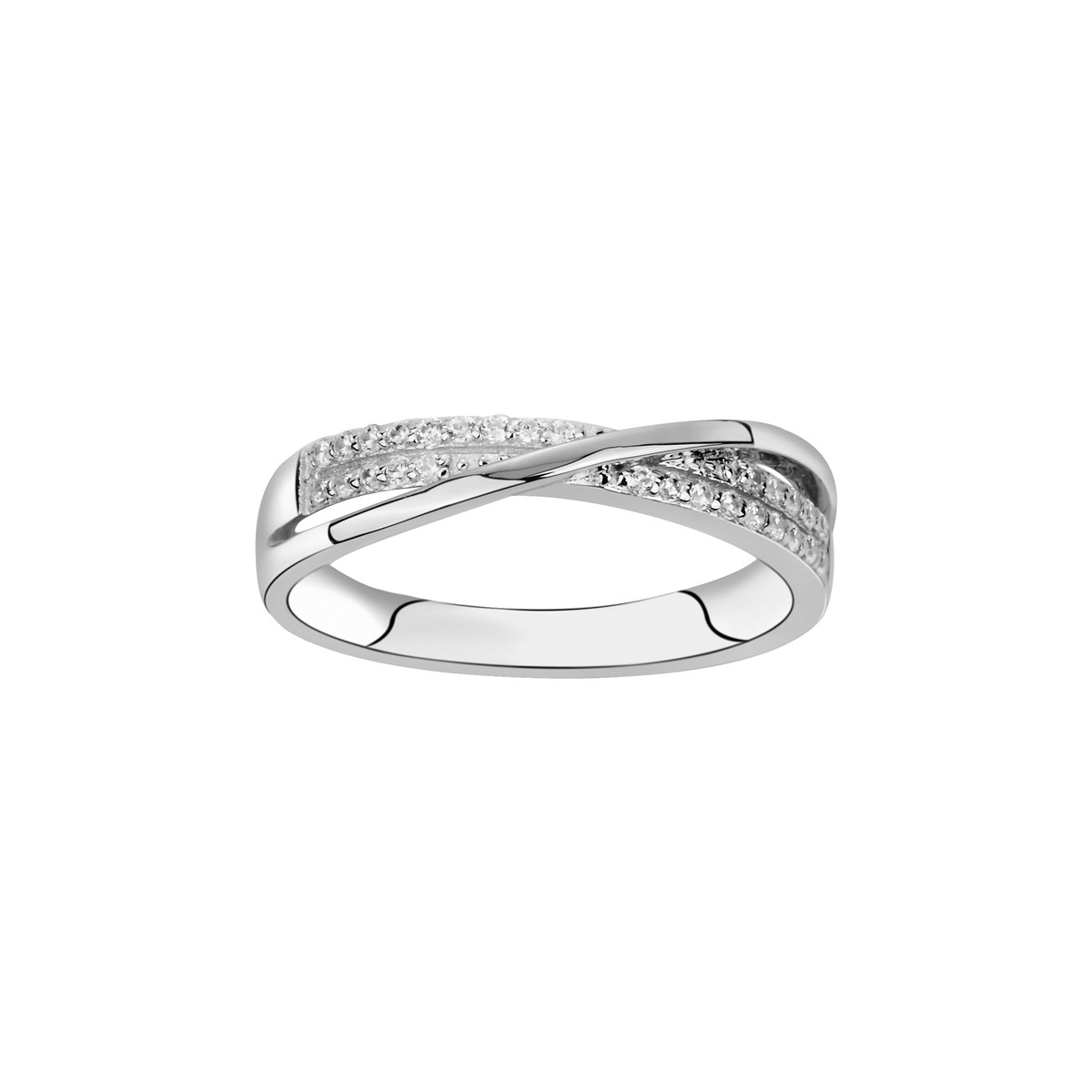 Bague en Argent avec oxyde de zirconium blanc