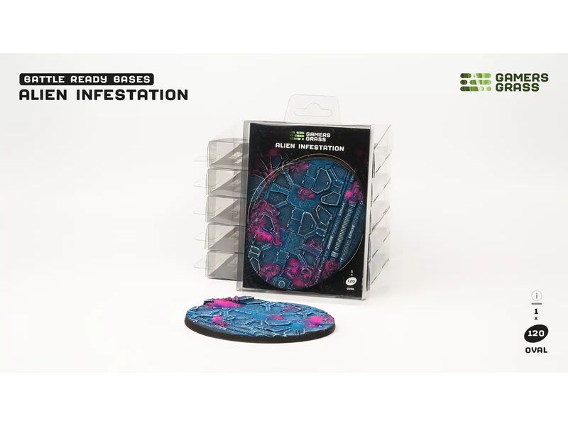 GamersGrass Base Alien Infestation oval 120 mm (x1) Hochwertige Bases für den Miniaturenbau