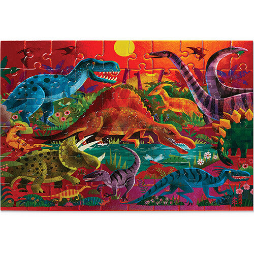 Crocodile creek puzzel met holografisch folie - dinosaurussen - 60st