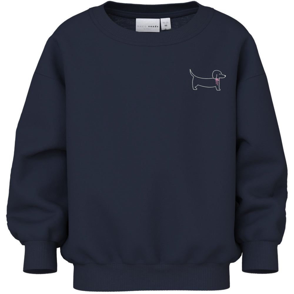 Køb Name It Navy Blazer Dog Bow Nmfvallene Ls Rlx Sweat Unb