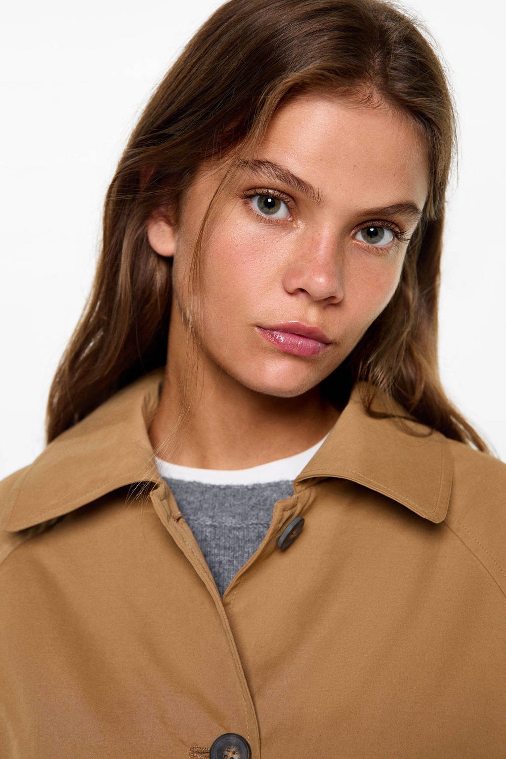 MANGO TEEN coat lichtbruin