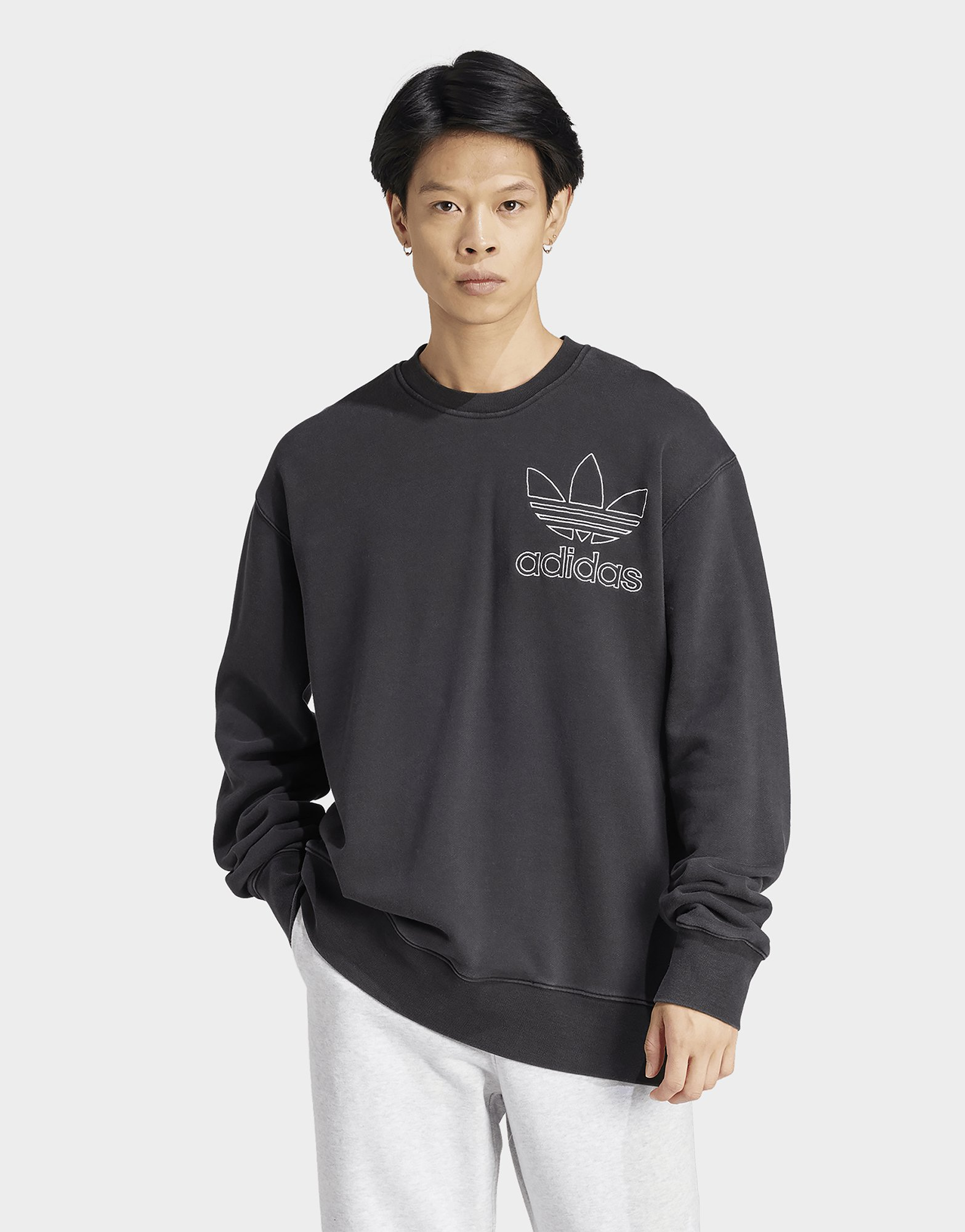 adidas Sweat-shirt ras-du-cou Trèfle ajouré Adicolor