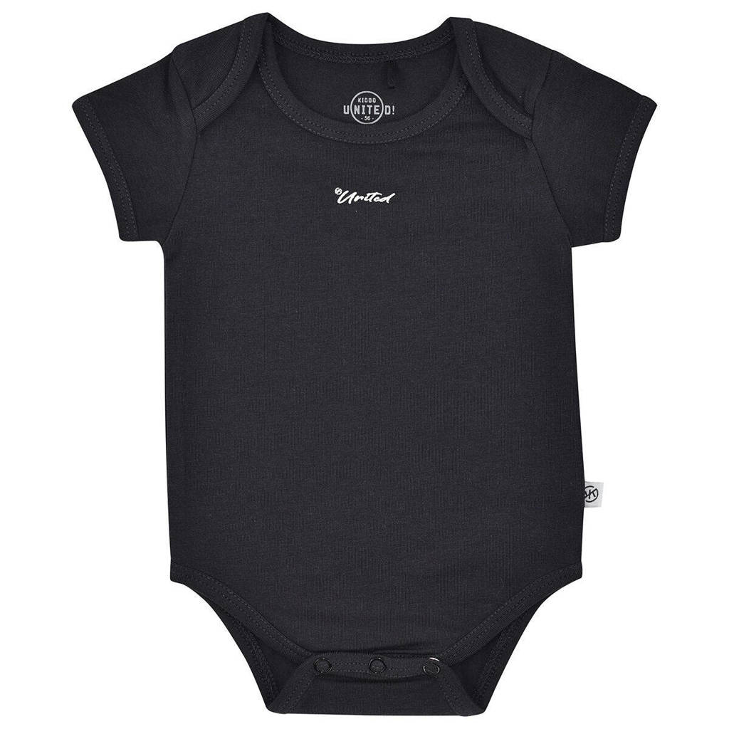 Born by Kiddo United baby romper met tekst antraciet