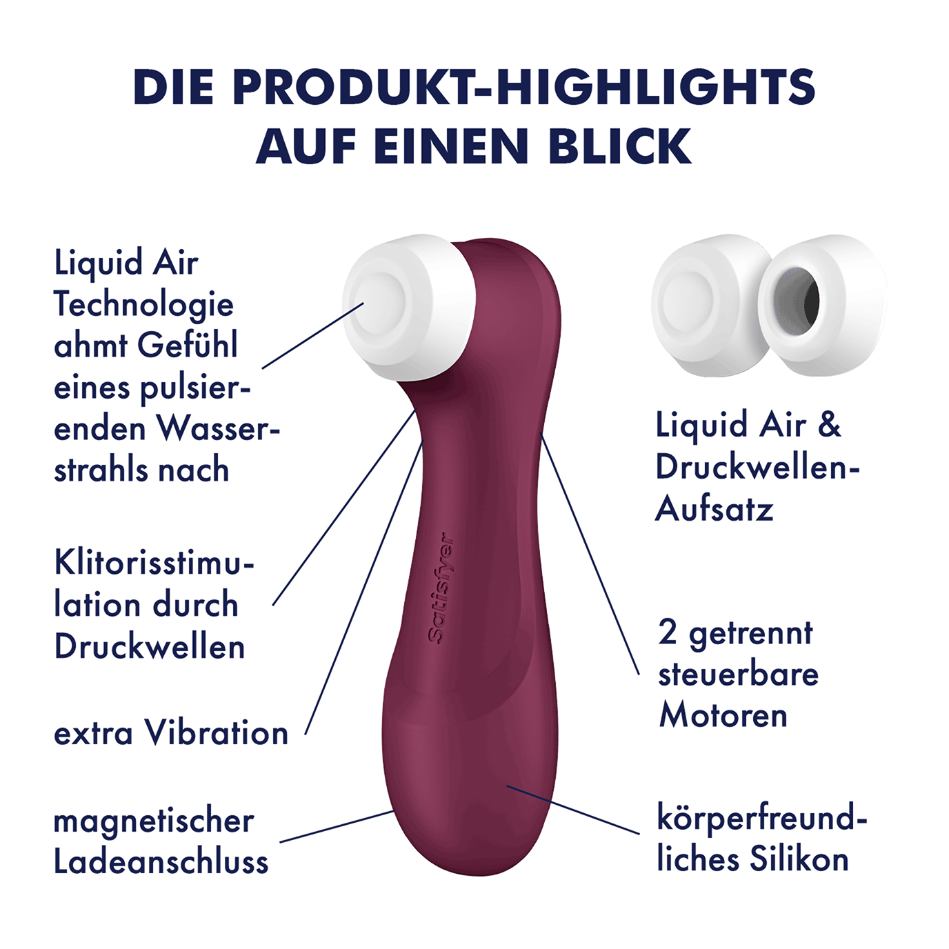 Pro 2 Generation 3 Druckwellen Vibrator mit App Steuerung   Bluetooth (4061504051840) - Rot