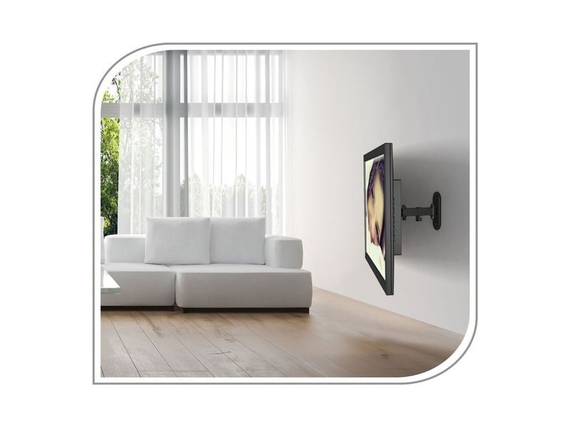PureMounts Wandhalterung PM-FM11-100 Schwarz Neig- und schwenkbarer TV-Halter
