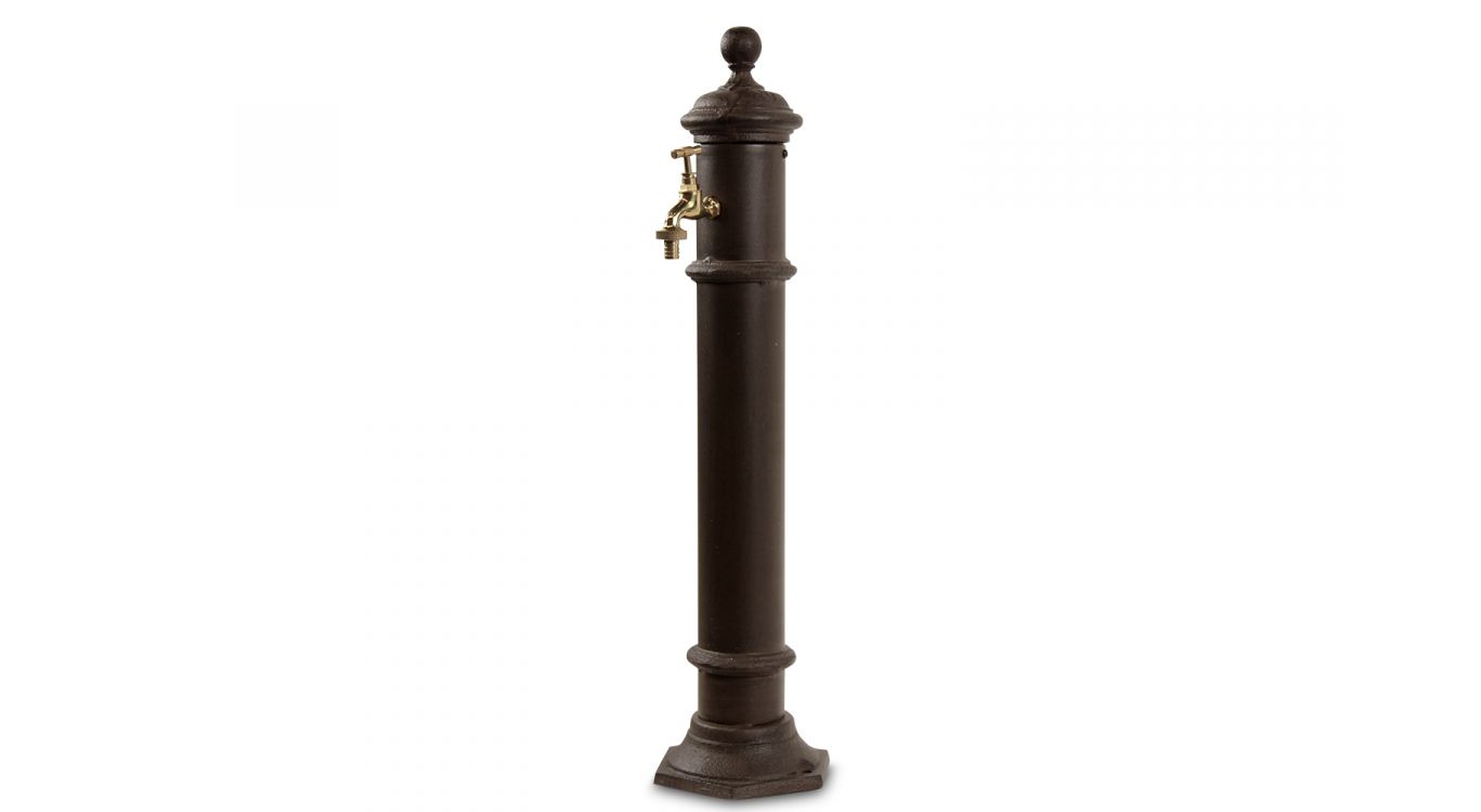 Fontaine de jardin métal marron 17x19x73cm