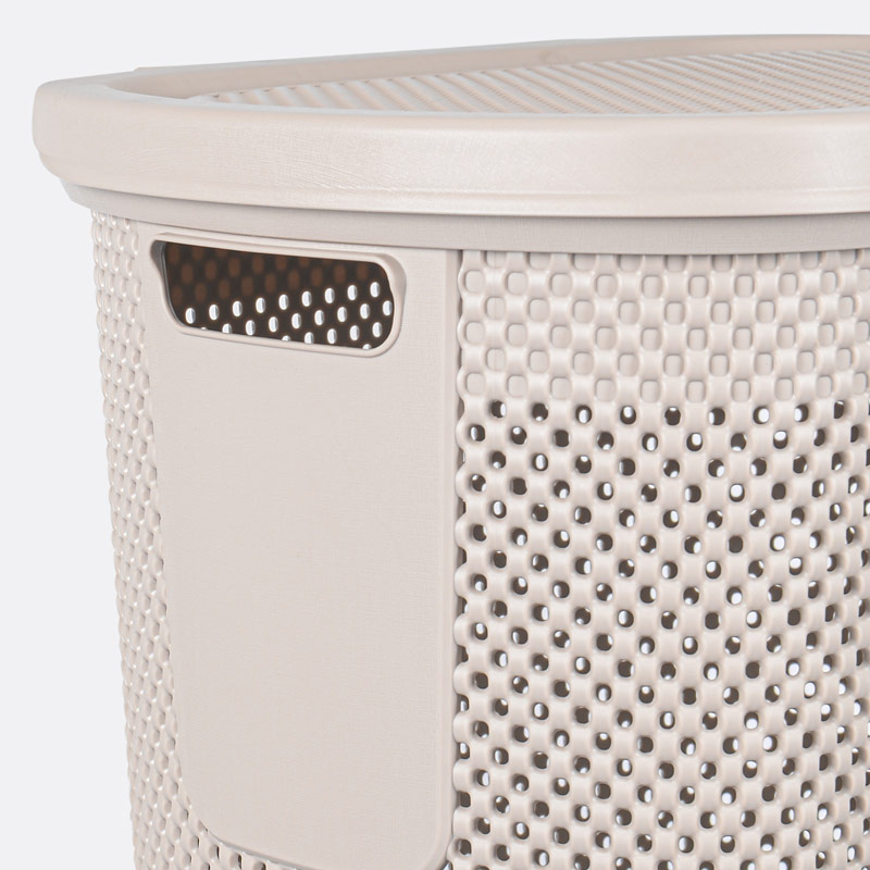 Coffre à linge 'Nickel' avec couvercle
