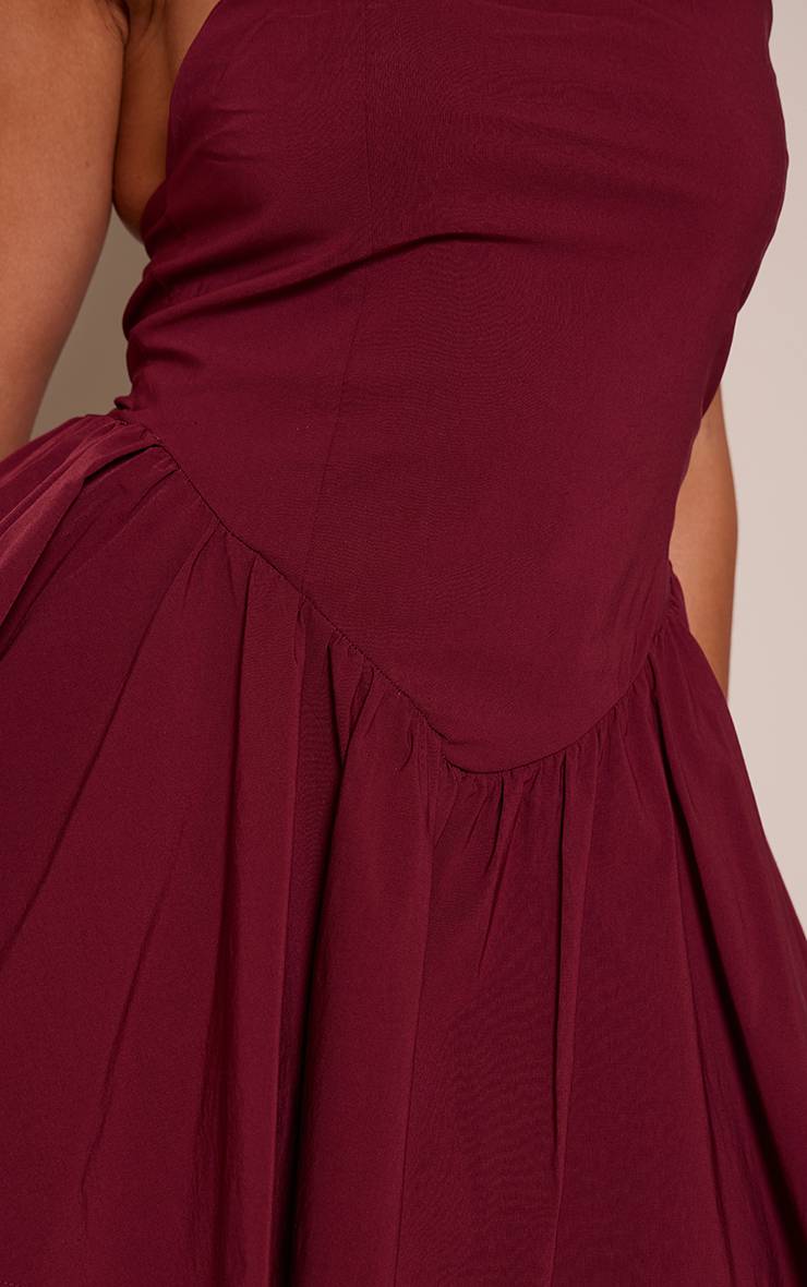 Rouge Robe Patineuse Mini Taille Cintrée En Tissu Extensible Shape