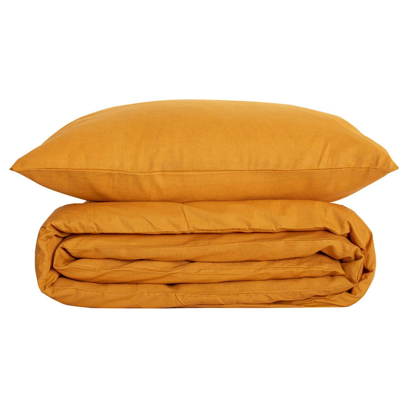 Atmosphera Parure housse de couette Linno ocre - 240x220 cm