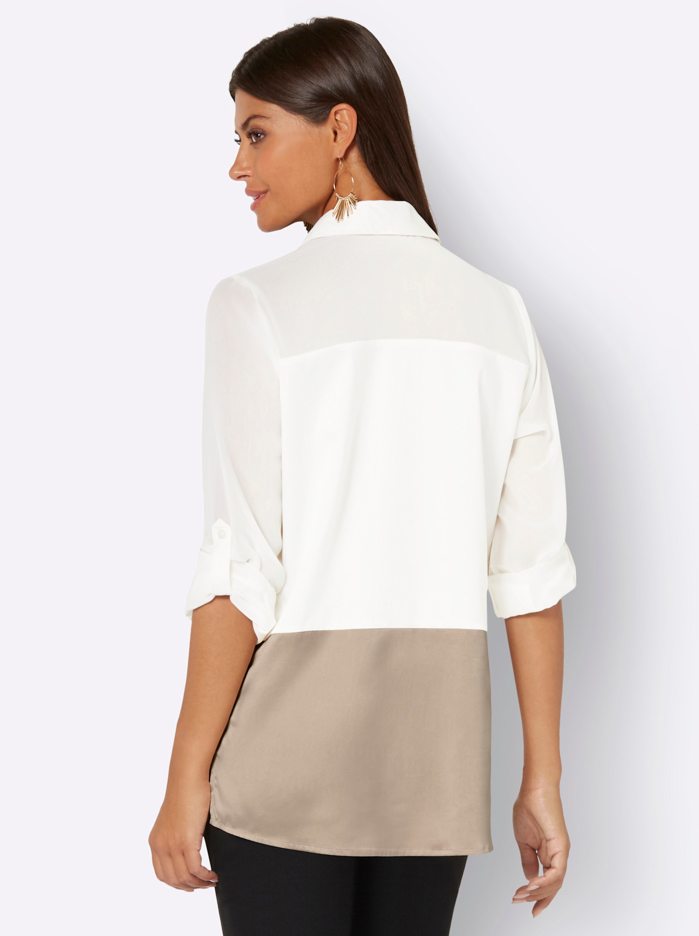 Bluse in ecru-beige