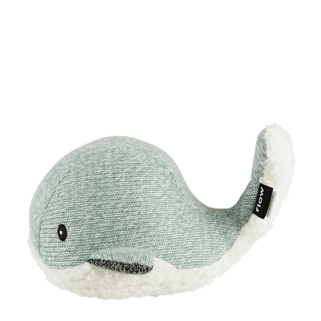 Super leuk kraam kadootjehartslagknuffel moby walvis groen - knuffel 24 cm