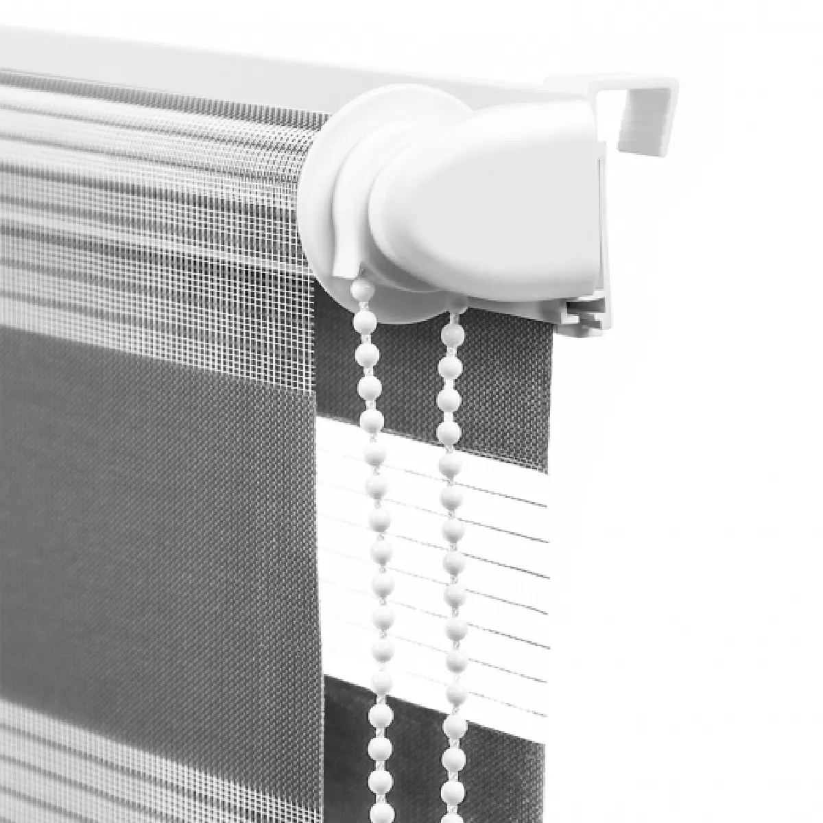 Idmarket Market Lot de 2 stores zébrés jour nuit 45 x 170 cm Gris