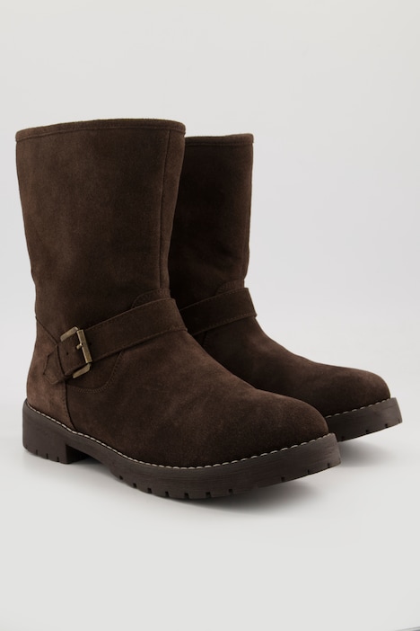 Stiefeletten, Veloursleder, Zierriegel, Weite H