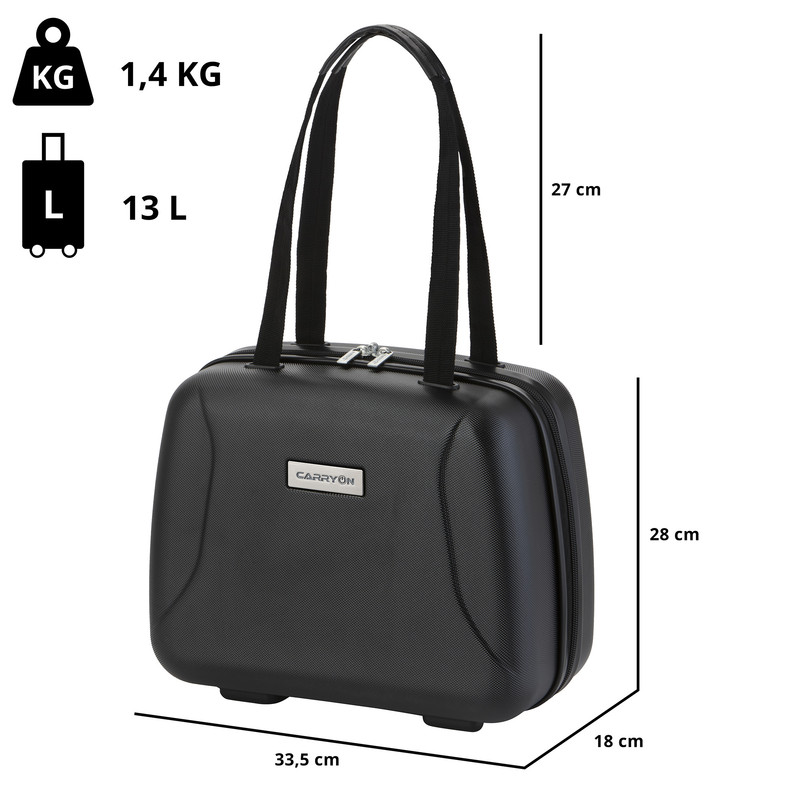 CarryOn Skyhopper handbagage koffer en Beautycase - Black