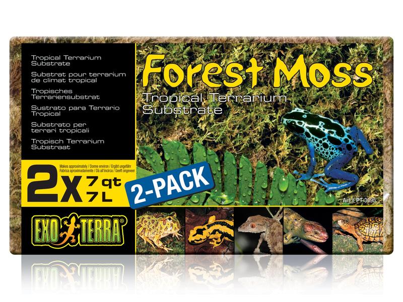Exo Terra Bodensubstrat Forest Moss, 14 l Tropisches Terrariensubstrat, 2er-Pack à 7 l