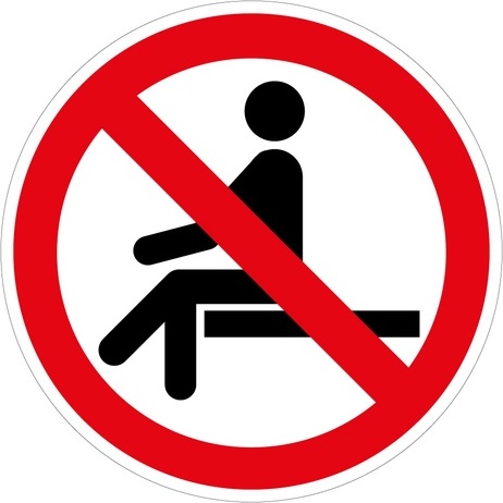 Panneau d'interdiction - Interdiction de s'asseoir - P018