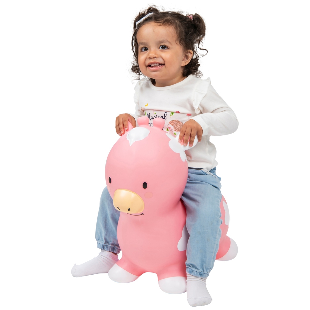 Aufblasbare Kuhhüpfer von Big Steps Play, rosa