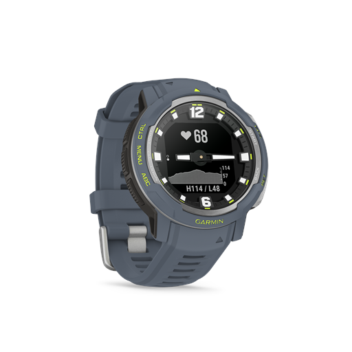 Garmin Instinct Crossover 010-02730-04 Standard Edition Hybrid Smartwatch, Blue Granite, 45 mm