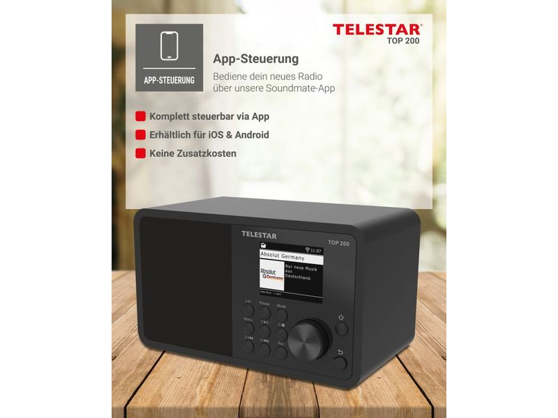 Telestar Internet Radio TOP 200 Schwarz Mono-Radio mit DAB /FM und Internetradio